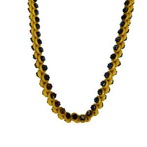 Vintage Daisy Chain Necklace Beaded Iridescent Floral